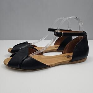 NEW Miz Mooz Kendria Sandal Womens EU 41 Black Leather Ankle Strap Open Toe Flat